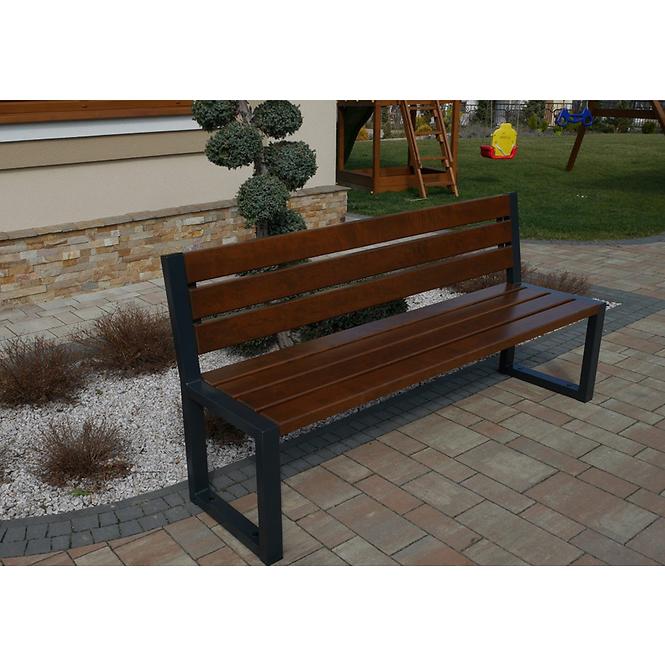 Moderná lavica s operadlom palisander,3