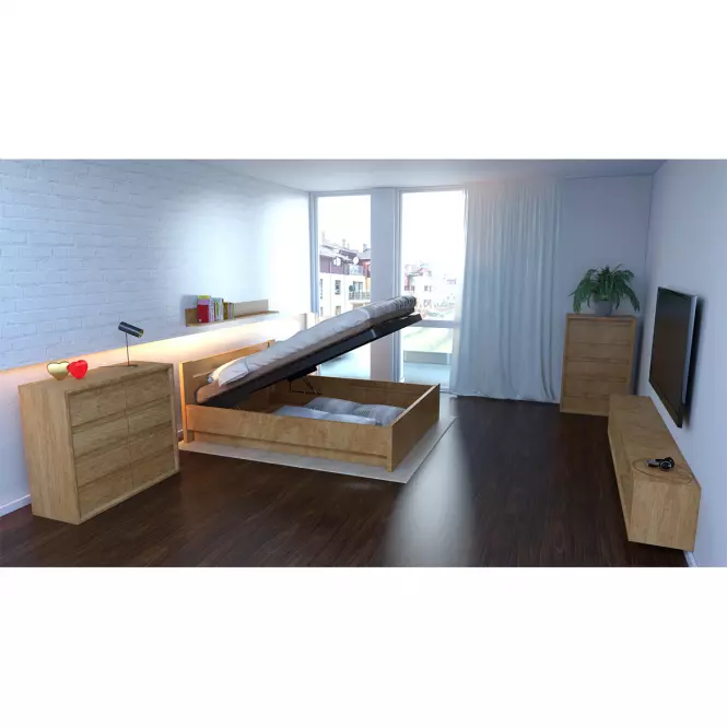 Posteľ drevené Drewniane Lulea Plus 160x200 Farba orech