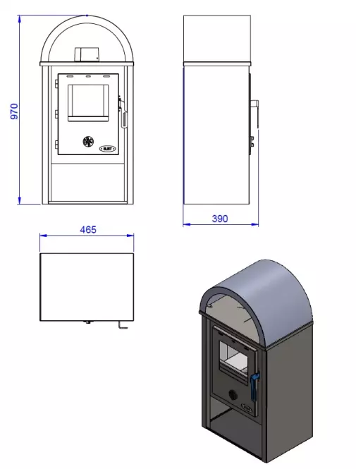 Krbové kachle B10 9,7 kW,3