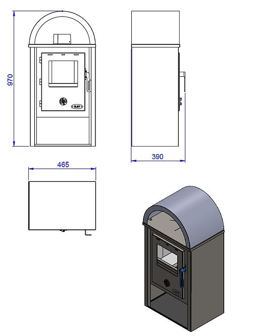 Krbové kachle B10 9,7 kW,3