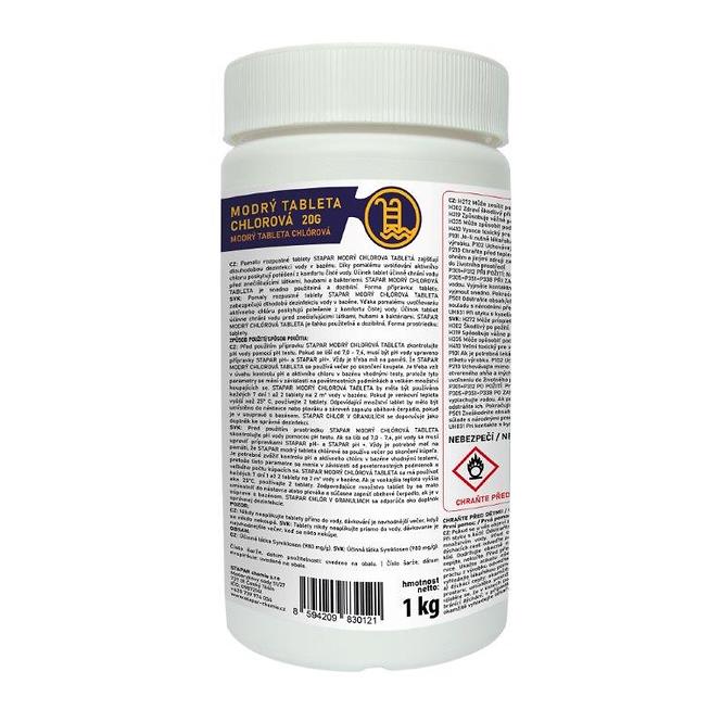 STAPAR Chlórová tableta malá modrá 1 kg,2