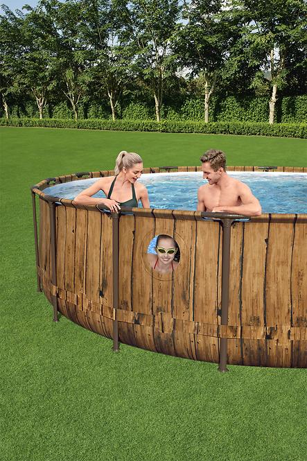 Bazén rámový s filtráciou rattan/doska 4,88x1,22 m 56725