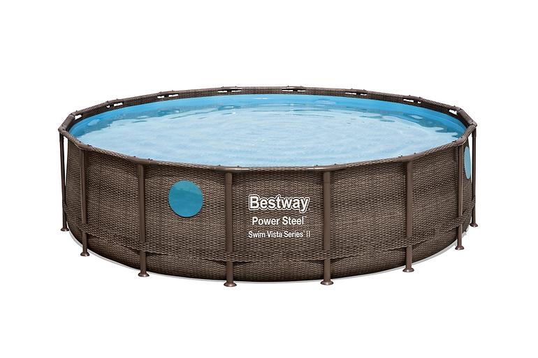 Bazén rámový s filtráciou rattan/doska 4,88x1,22 m 56725