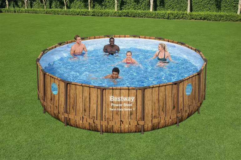 Bazén rámový s filtráciou rattan/doska 4,88x1,22 m 56725