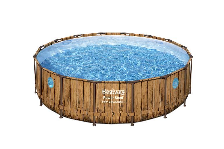 Bazén rámový s filtráciou rattan/doska 4,88x1,22 m 56725