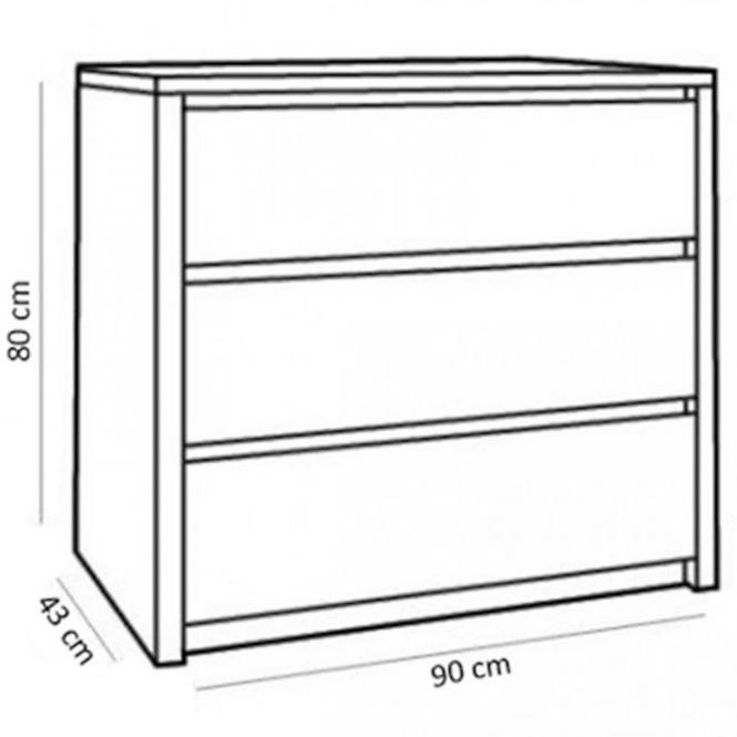 Komoda Montana K3S dub,2