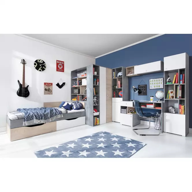 Polička Sigma Si13  Biely Lux/betón