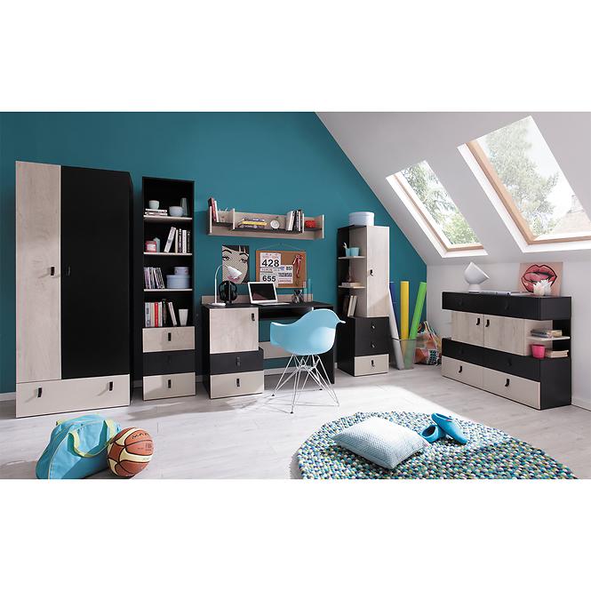 TV stolík Planet Pl10 čierna/Dub/béžová