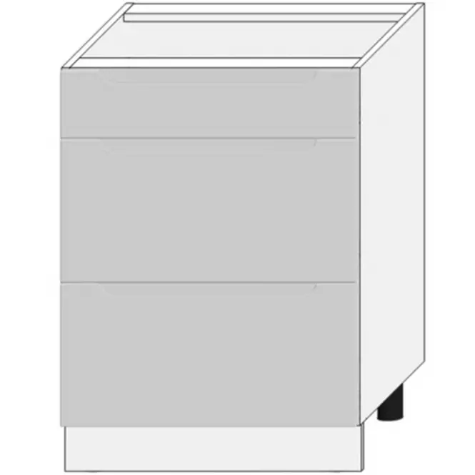 Kuchynská skrinka Zoya D60s/3 Svetlo šedá mat/biely