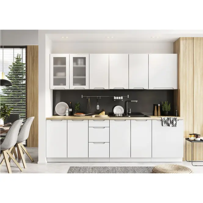 Skrinka do kuchyne Zoya W60/68 Slim Pl s čiernym digestorom  biela,5