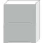 Skrinka do kuchyne Zoya W60grf/2 svetlo šedá mat/biely