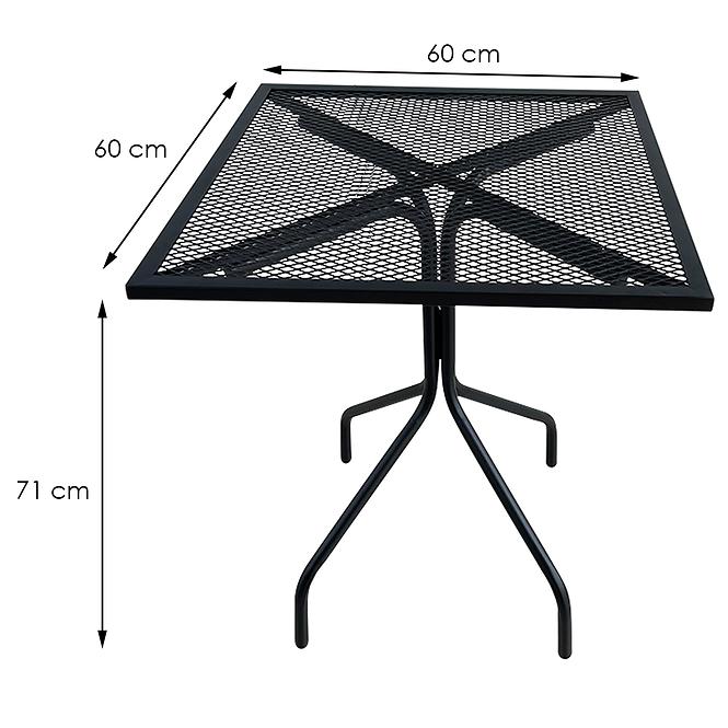 Kovový stôl čierna 60x60x71cm