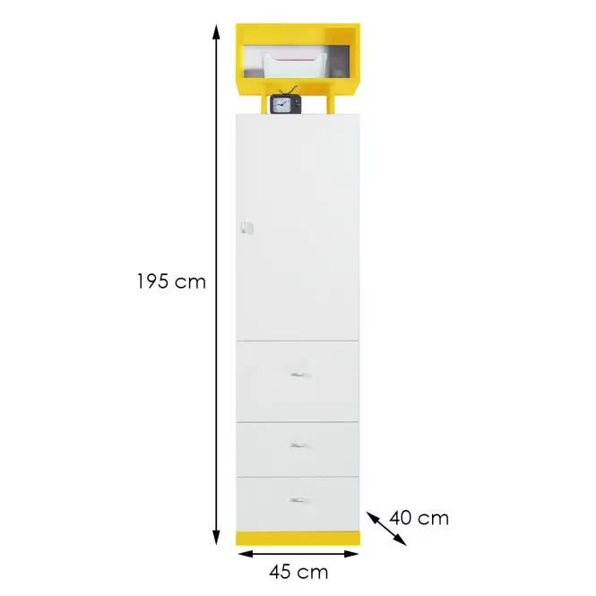 Regál Mobi MO-4 biela / žltá