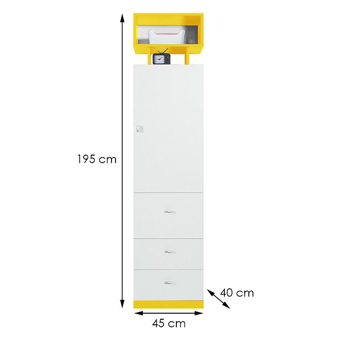 Regál Mobi MO-4 biela / žltá