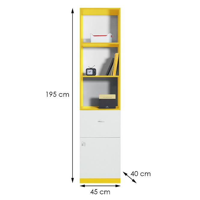 Regál Mobi MO-5 biela / žltá