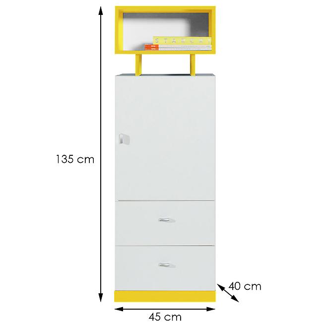 Regál Mobi MO-8 biela / žltá