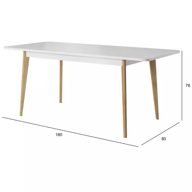Rozkladací stôl Primo PST 140/180x80cm dub riviera/biely,4