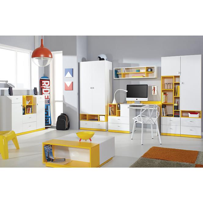 TV stolík Mobi MO-12 biela / žltá