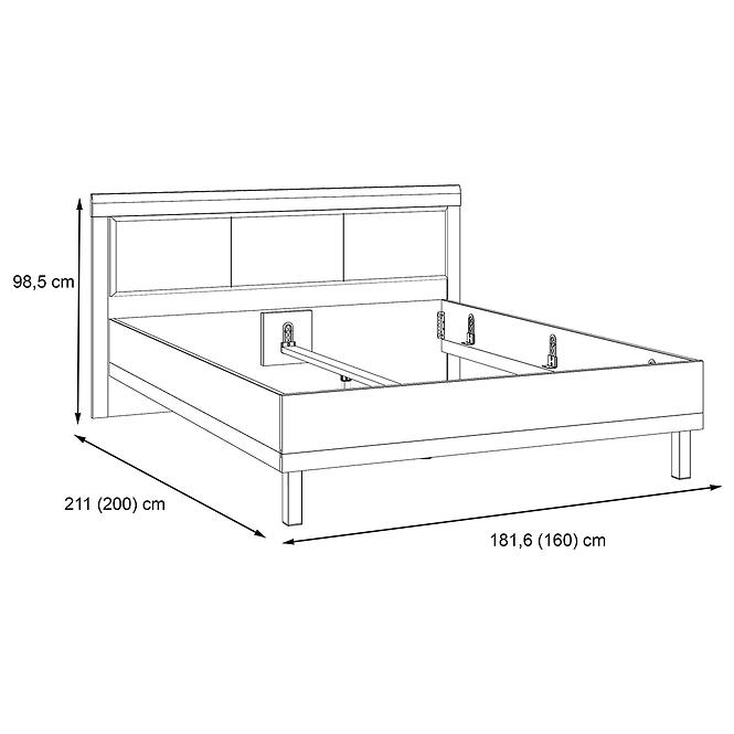Posteľ 182 Nemezy dub catania/čierna