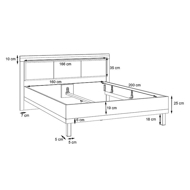 Posteľ 182 Nemezy dub catania/čierna