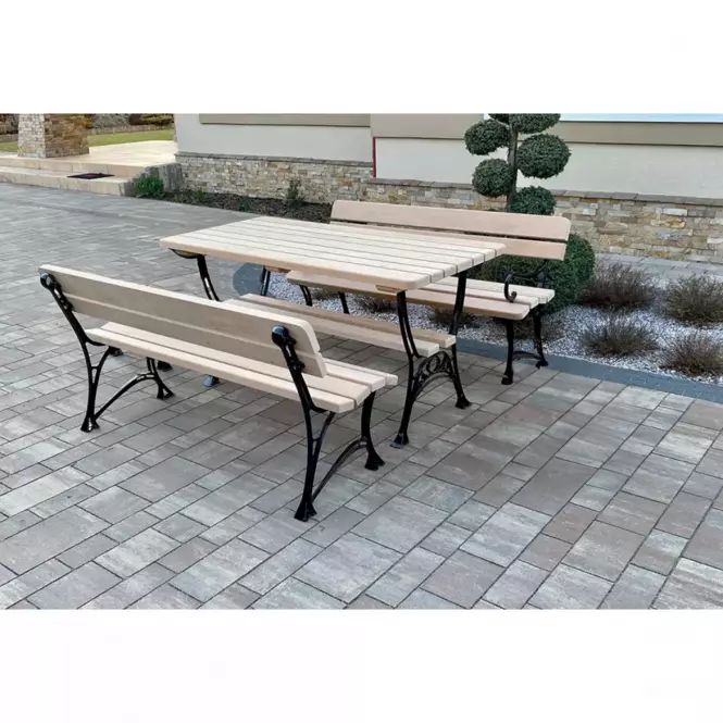 Komplet Kráľovský 1 bez lakťových opierok drevo natural