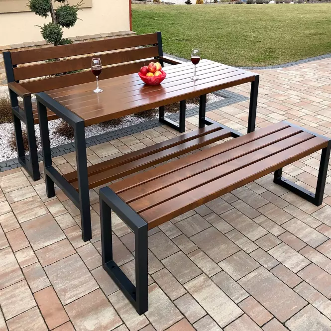 Komplet moderný 1 bez operadla palisander,3