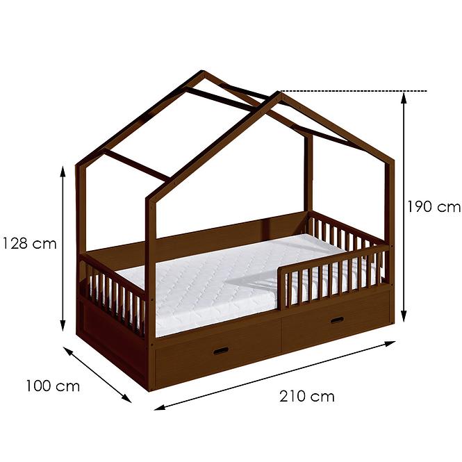 Posteľ Wiktor 200x90 Borovicový orech