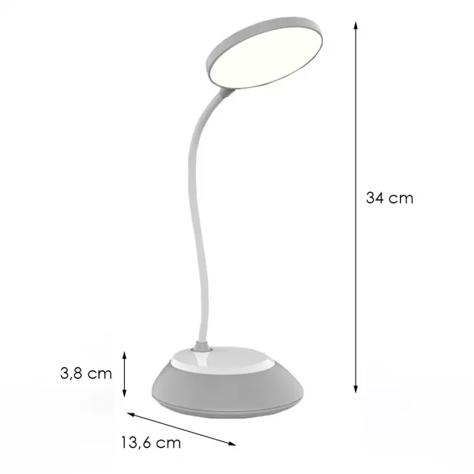 Stolná lampa Kuala LED 6W sivá