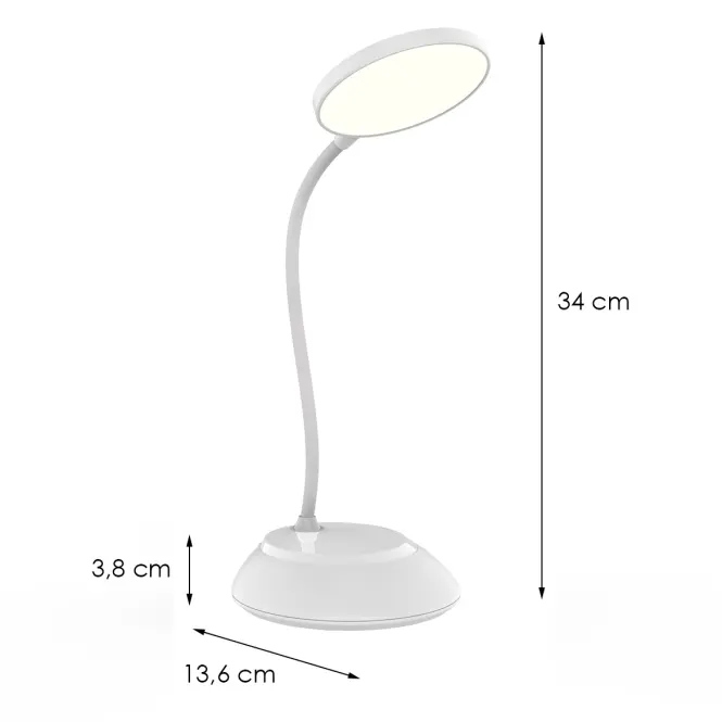 Stolná lampa Kuala LED 6W biela,3