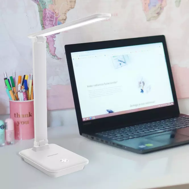 Stolná lampa Medan LED 9W biela