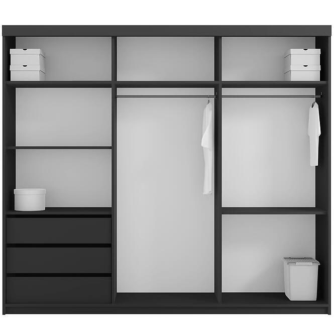 Skriňa Royal 250 čierna/Lamela Wotan,3