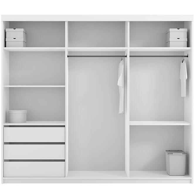 Skriňa Royal 250 Biely/Lamela Šedá,3