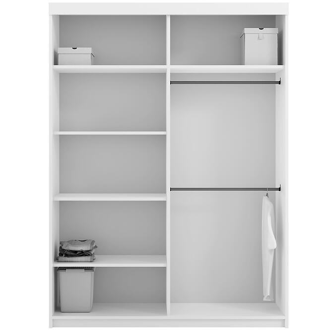 Skriňa Royal 150 Biely/Lamela Šedá,3