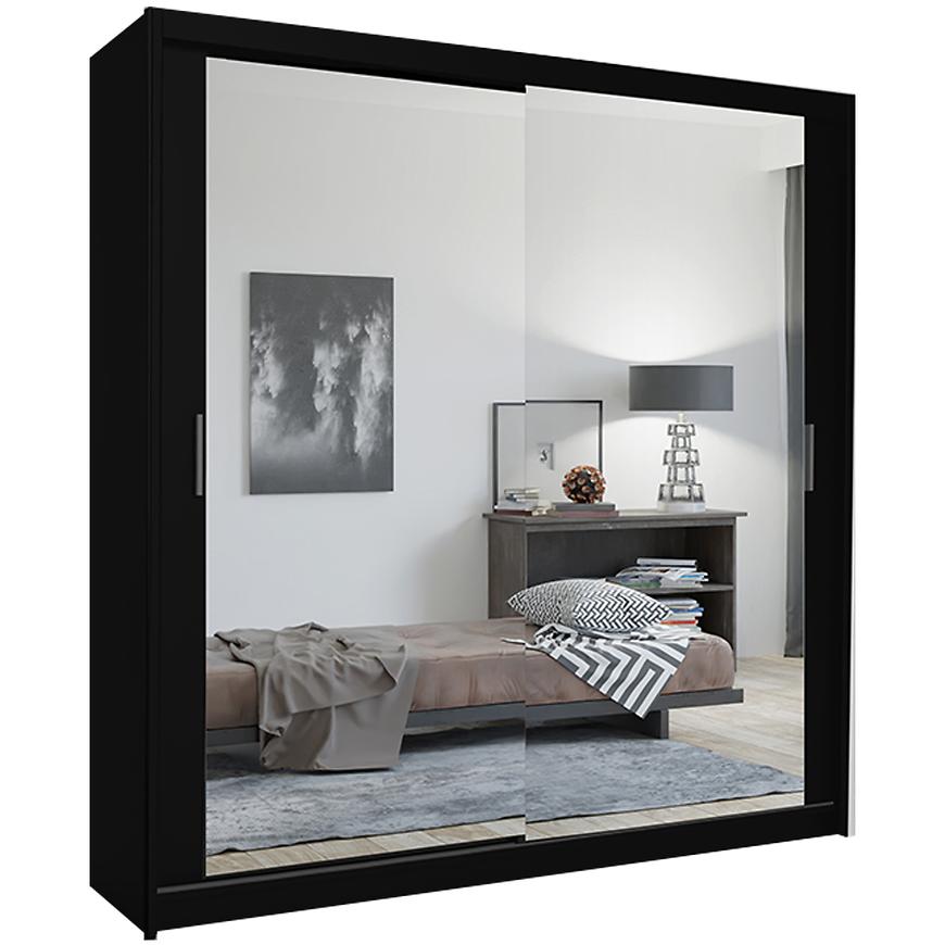 Skriňa Lux 203 čierna + 2 x Zrkadlo