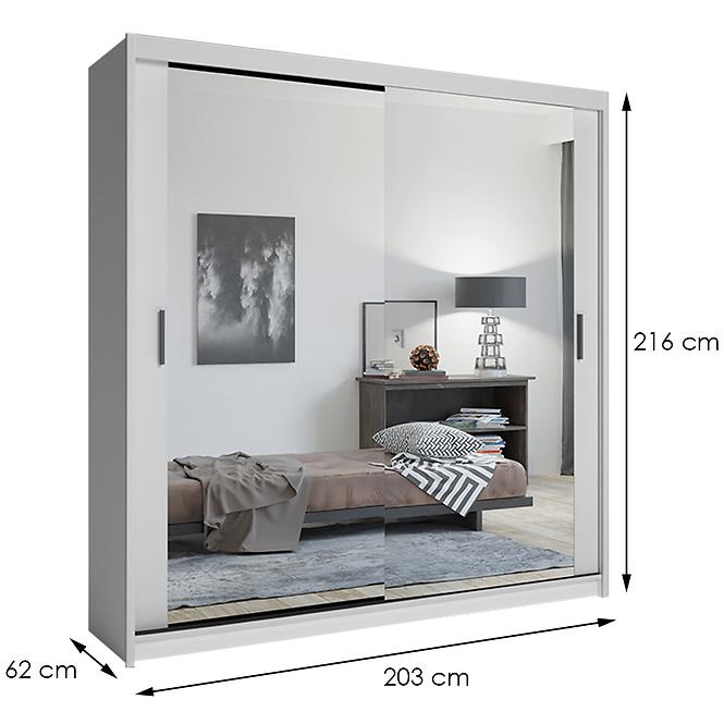 Skriňa Lux 203 Biely + 2 x Zrkadlo