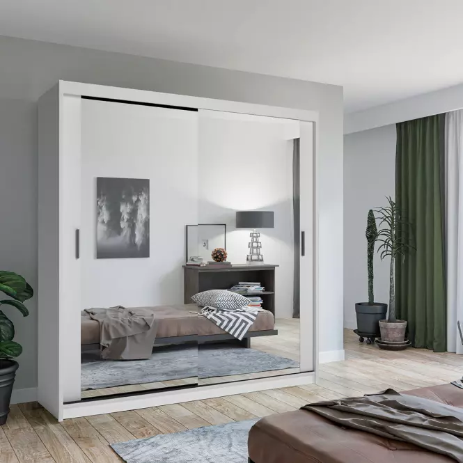 Skriňa Lux 203 Biely + 2 x Zrkadlo,3