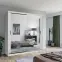 Skriňa s posuvnými dverami Lux 203 cm so zrkadlom– biela, dvojdverová,3