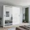 Skriňa s posuvnými dverami Lux 203 cm so zrkadlom – biela, dvojdverová,3