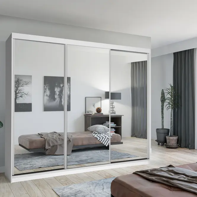 Skriňa Lux 250 Biela + 3 x Zrkadlo