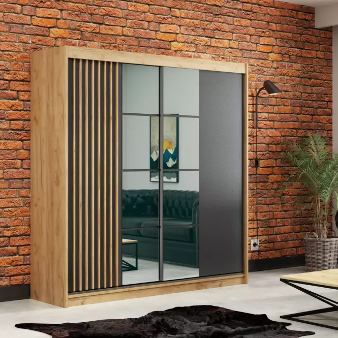 Skriňa Larysa 203 čierne / craft zlatá,4