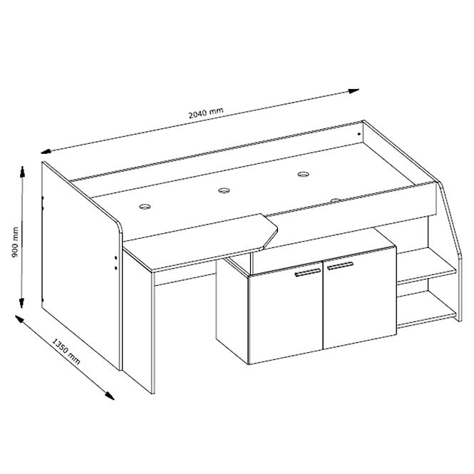 POSTEL MULTI 38  BIELY / GRAFIT
