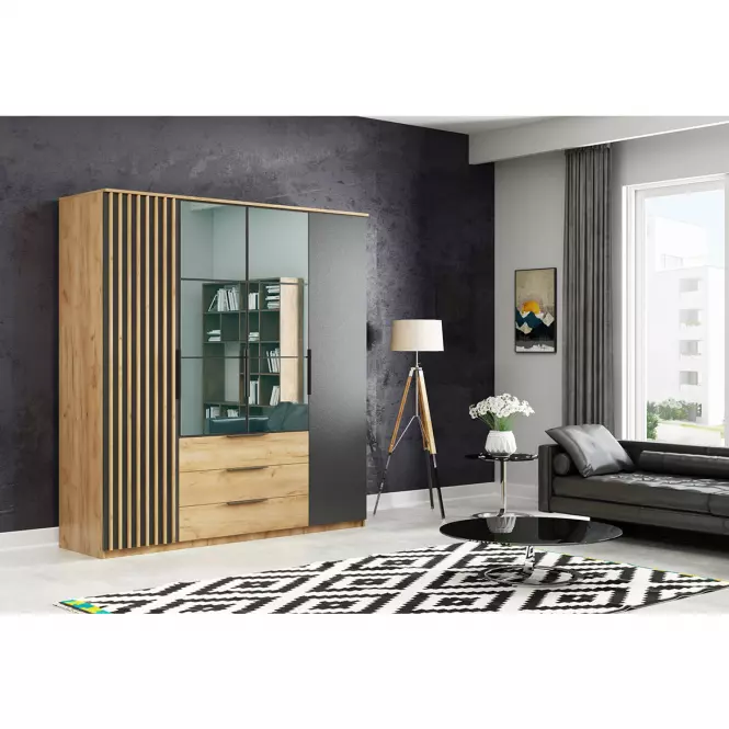 Skriňa Sorento s lamelami 200x215x61,5