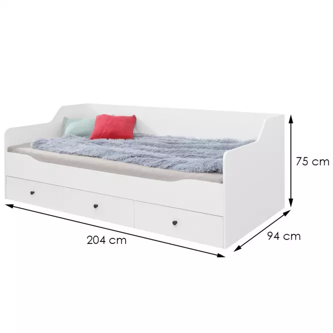 Posteľ Bergen be13 biely Lux/biely lesk,2