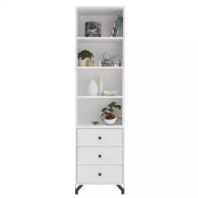Regál  Bergenbe4 Biely Lux/Biely Lesk