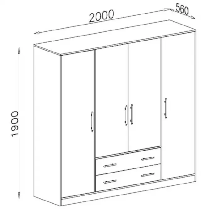 Skriňa Smart Srl1 4dl Grafit,2