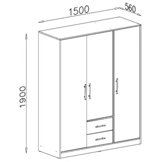Skriňa Smart Srl2 3dl Grafit,2