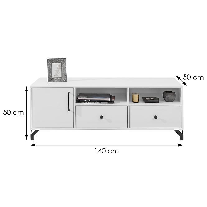 TV stolík Bergen Be8 Biely Lux/Biely Lesk,2