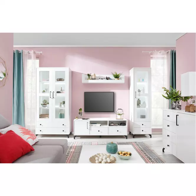 TV stolík Bergen Be8 Biely Lux/Biely Lesk,5