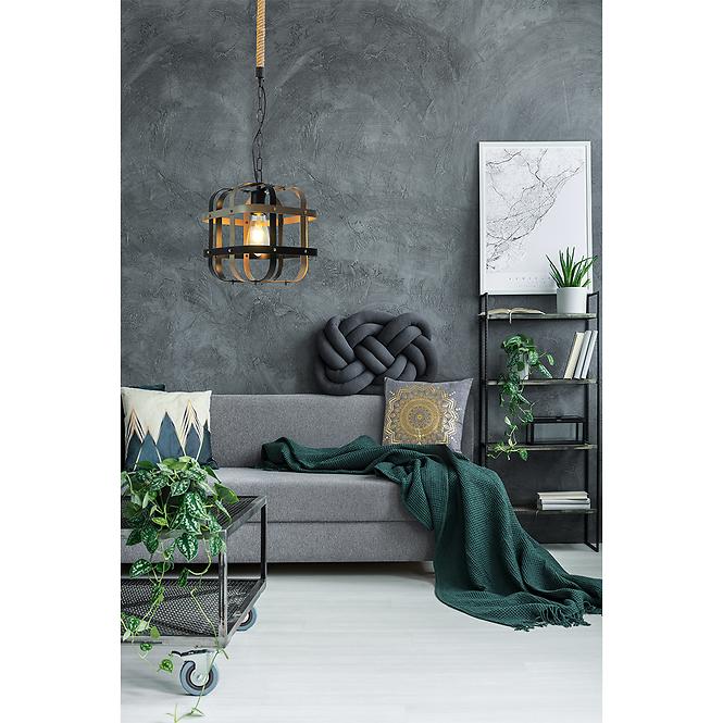 Luster Klatka-1 312471 čierna-zlatá E27x1 LW1,5