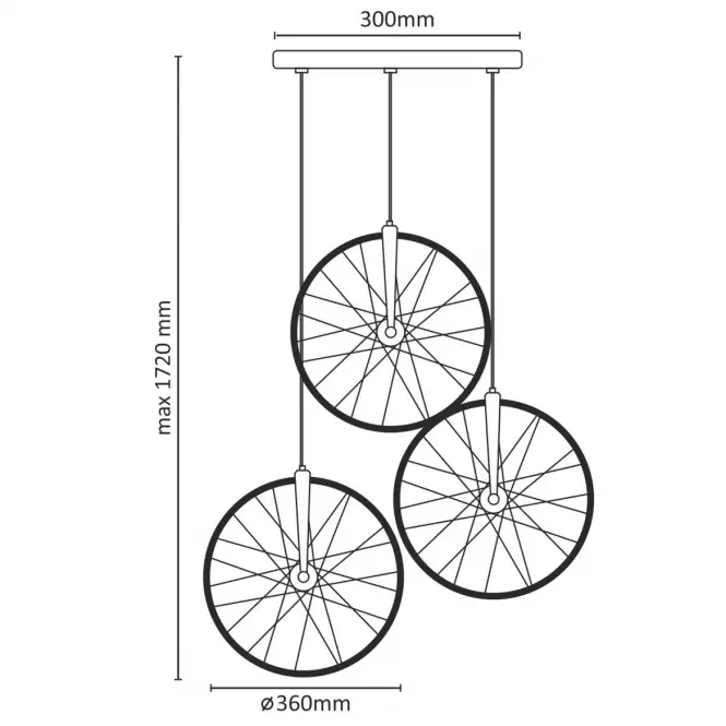 Luster Led Bicykl-3 307569 chrom 33W 3000K LW1